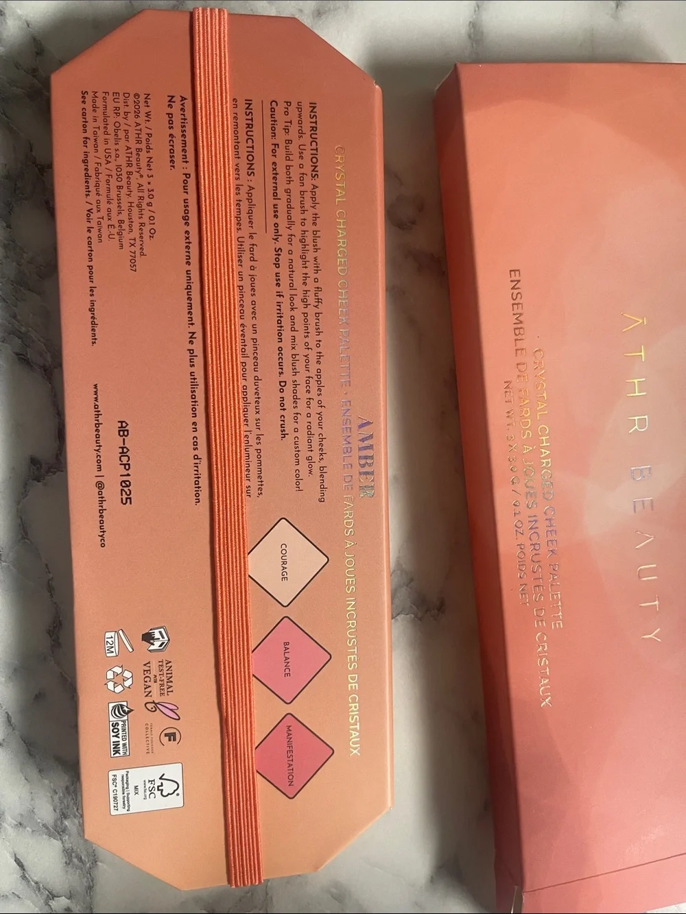 ATHR Beauty Crystal Charged Cheek Palette - Peachy Pink